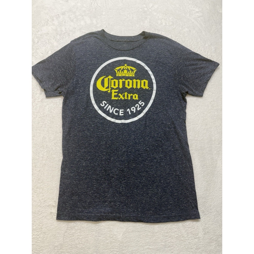 Corona Extra Beer Graphic T-Shirt Navy Blue Heathered Logo Tee Womens SMALL S